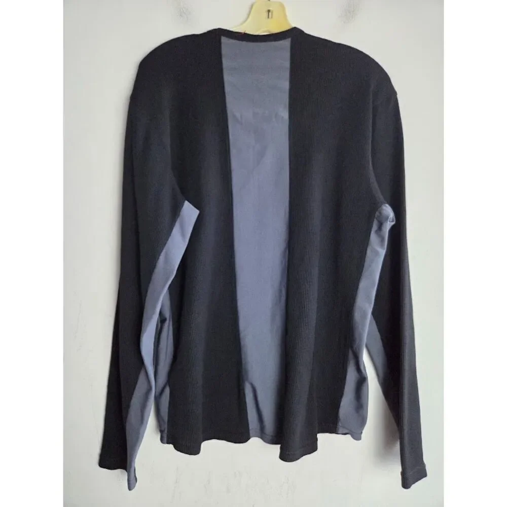 Nike Sephere Men Black & Grey Long Sleeve Waffle Knit Shirt size Large